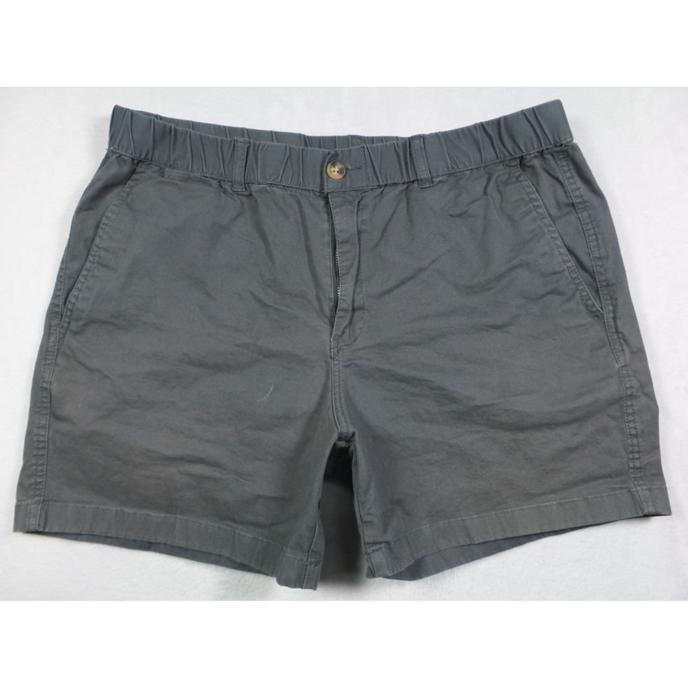Maamgic Shorts Mens Size 35 Gray Chino Stretch Mid Rise Elastic Waist Pockets